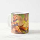 Uncle Sam aus den 40er Jahren rollt sich den Ärmel Kaffeetasse (Vorderseite Links)