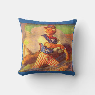 Uncle Sam aus den 40er Jahren rollt sich den Ärmel Kissen