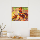 Uncle Sam aus den 40er Jahren rollt sich den Ärmel Poster (Küche)