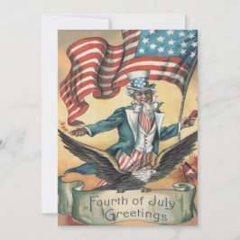 Uncle Sam Bald Eagle USA Flag Fireworks Einladung