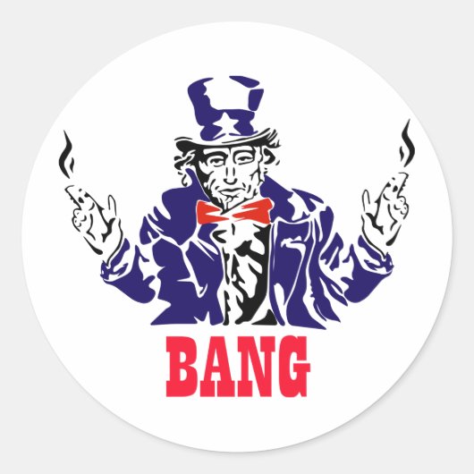 Uncle Sam Bangs Runder Aufkleber (Vorderseite)