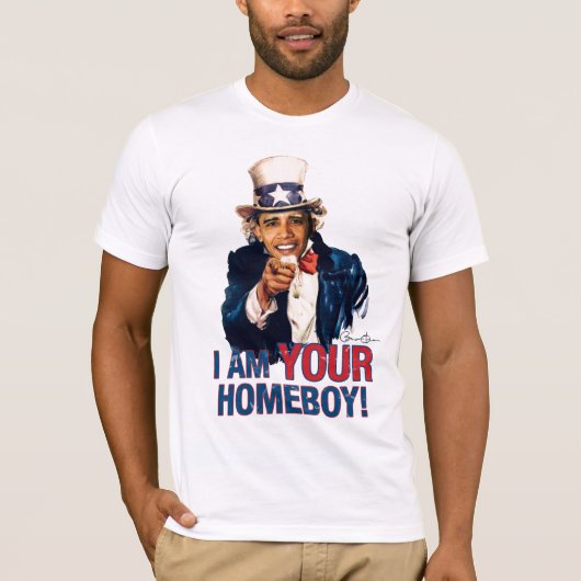 Uncle Sam - Barack Obama ist mein Homeboy T-Shirt (Vorderseite)