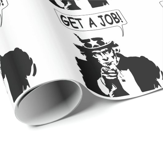 Uncle Sam bekommt einen Job Geschenkpapier (Rolleneckpunkt)