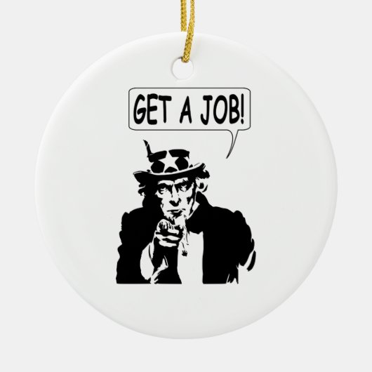 Uncle Sam bekommt einen Job Keramik Ornament (Vorne)