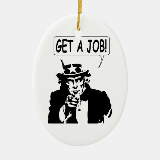 Uncle Sam bekommt einen Job Keramikornament (Vorne)