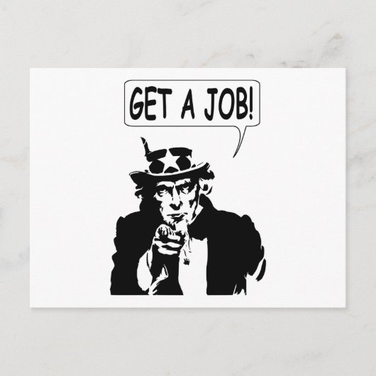 Uncle Sam bekommt einen Job Postkarte (Vorderseite)