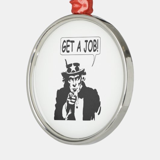 Uncle Sam bekommt einen Job Silbernes Ornament (Links)
