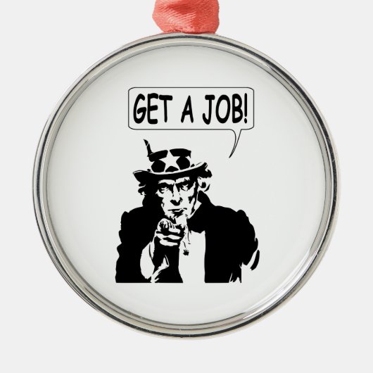 Uncle Sam bekommt einen Job Silbernes Ornament (Vorne)