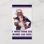 Uncle Sam benötigt $$ Business Card Visitenkarte (Rückseite)