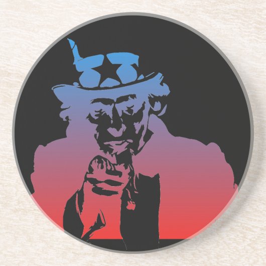 Uncle Sam Beverage Sandstone Untersetzer (Vorne)