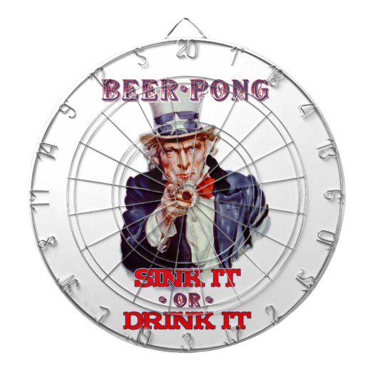 Uncle Sam Bier Pong-Wanne trinkt es oder sie Dartscheibe (vorne)