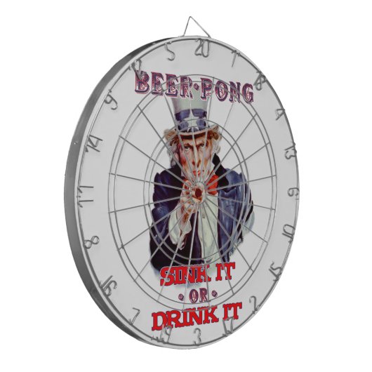 Uncle Sam Bier Pong-Wanne trinkt es oder sie Dartscheibe (Vorderseite Links)