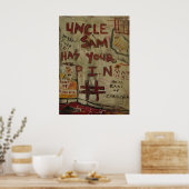 UNCLE SAM BUTTON NUMMER POSTER (Küche)