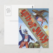 Uncle Sam Cannon Bald Eagle American Shield Postkarte (Vorne/Hinten)