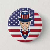 Uncle Sam Cartoon Button (Vorderseite)