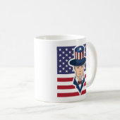 Uncle Sam Cartoon Coffee Tasse (VorderseiteRechts)