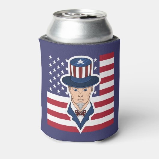 Uncle Sam Cartoon Dosenkühler (Kanne Rückseite)