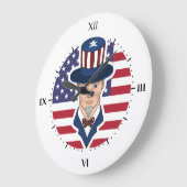Uncle Sam Cartoon Große Wanduhr (Winkel)