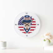 Uncle Sam Cartoon Große Wanduhr (Zuhause)