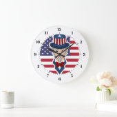 Uncle Sam Cartoon Große Wanduhr (Zuhause)