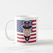 Uncle Sam Cartoon Kaffeetasse (Links)