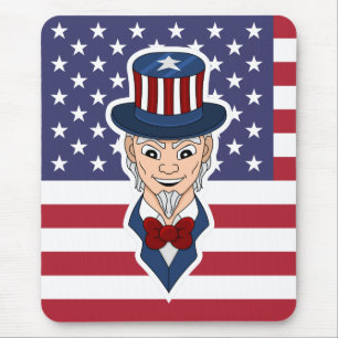 Uncle Sam Cartoon Mousepad