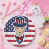 Uncle Sam Cartoon Pappteller (Party)