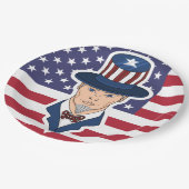 Uncle Sam Cartoon Pappteller (Schrägansicht)