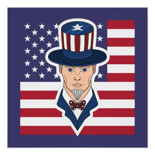Uncle Sam Cartoon Poster (Vorderseite)