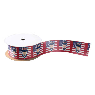 Uncle Sam Cartoon Satin Ribbon Satinband