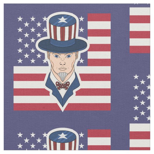 Uncle Sam Cartoon Stoff (Nahaufnahme)