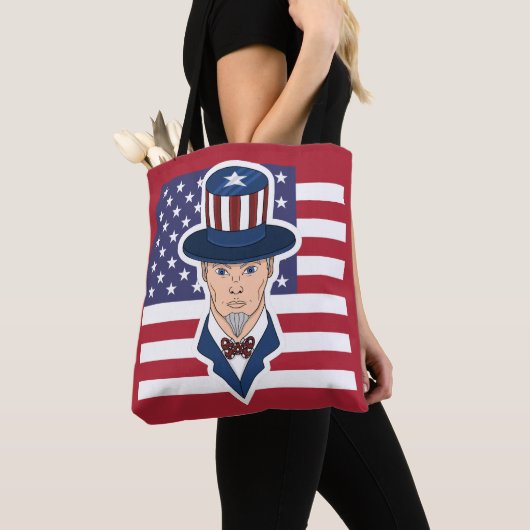 Uncle Sam Cartoon Tote Bag Tasche (Von Nahem)