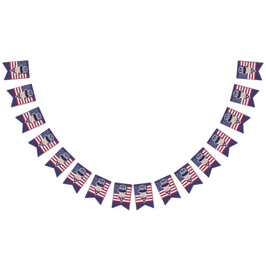 Uncle Sam Cartoon Wimpelkette (Alle)