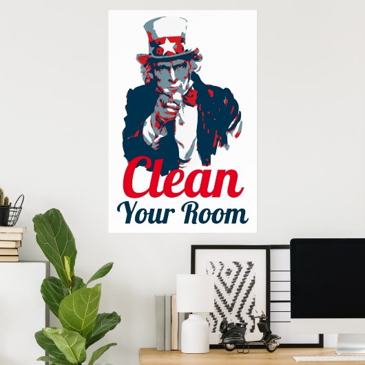 Uncle Sam Clean Your Room Poster (Heimbüro)