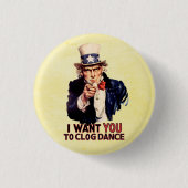 Uncle Sam Clogging Dance Button (Vorderseite)