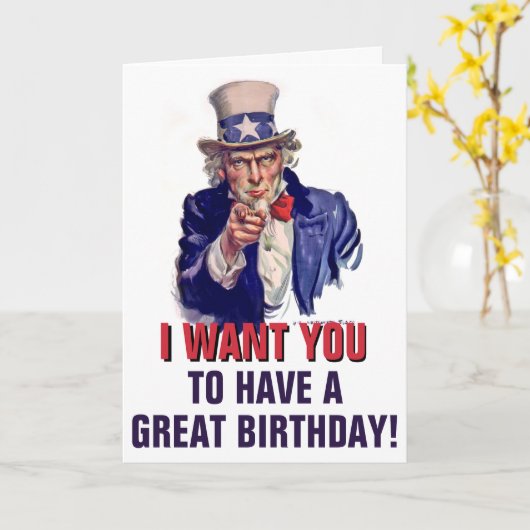 Uncle Sam Custom Birthday Greeting Card Karte (Gelbe Blume)