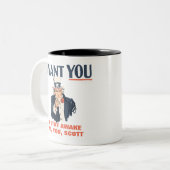 Uncle Sam Custom Message Funny Patriotic Zweifarbige Tasse (Vorderseite Links)