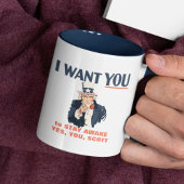 Uncle Sam Custom Message Funny Patriotic Zweifarbige Tasse