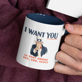 Uncle Sam Custom Message Funny Patriotic Zweifarbige Tasse