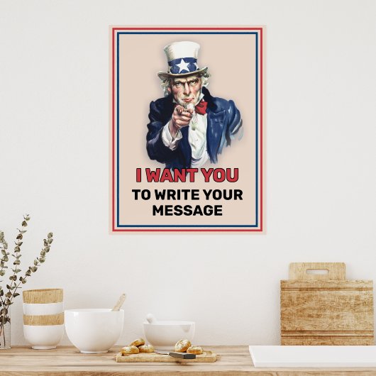 Uncle Sam Custom Text Recruruiting Poster (Küche)