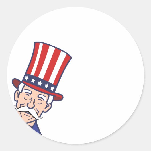 Uncle Sam Customizable 4. Juli Runder Aufkleber (Vorderseite)