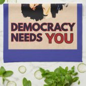 Uncle Sam 'Democracy Needs You' Geschirrtuch (Gefaltet)