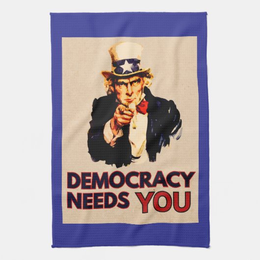 Uncle Sam 'Democracy Needs You' Geschirrtuch (Vertikal)