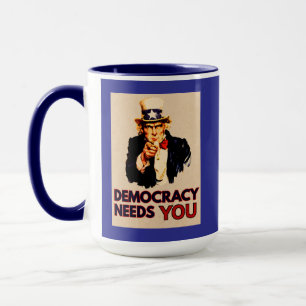 Uncle Sam 'Democracy Needs You' Tasse