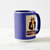 Uncle Sam 'Democracy Needs You' Tasse (VorderseiteRechts)
