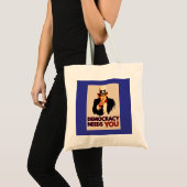 Uncle Sam 'Democracy Needs You' Tragetasche (Vorderseite (Produkt))