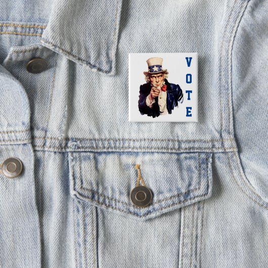 Uncle Sam Democratic Vote Button (Beispiel)