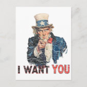 Uncle Sam Distressed Look Postkarte (Vorderseite)