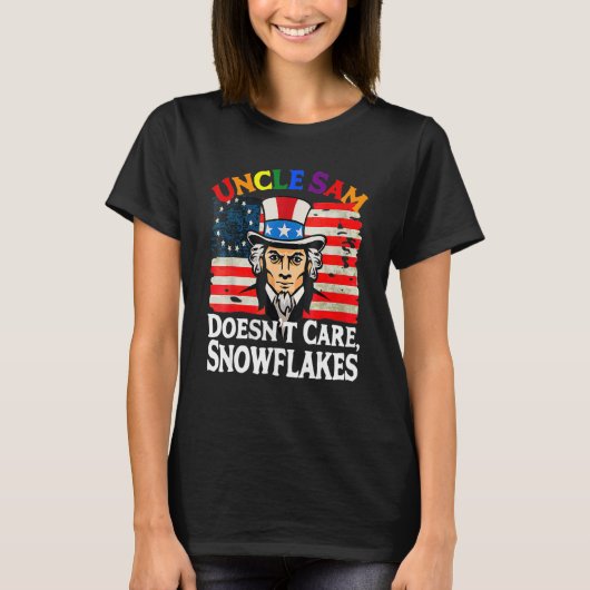 UNCLE SAM DOESN'T CARE SNOWFLAKES Funny American_4 T-Shirt (Vorderseite)