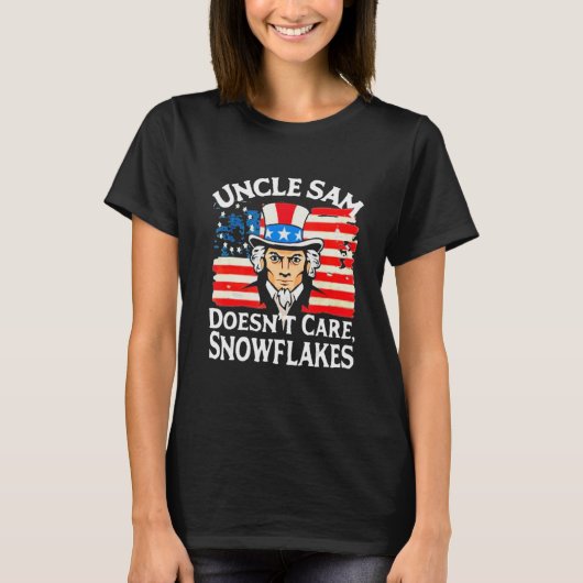 UNCLE SAM DOESN'T CARE SNOWFLAKES Funny American T-Shirt (Vorderseite)